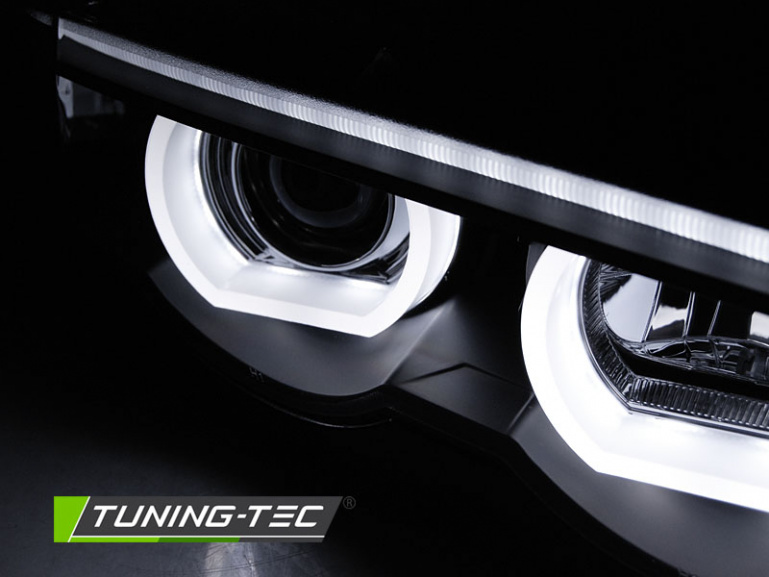 3D LED Angel Eyes Scheinwerfer für BMW 7er E38 94-98 schwarz